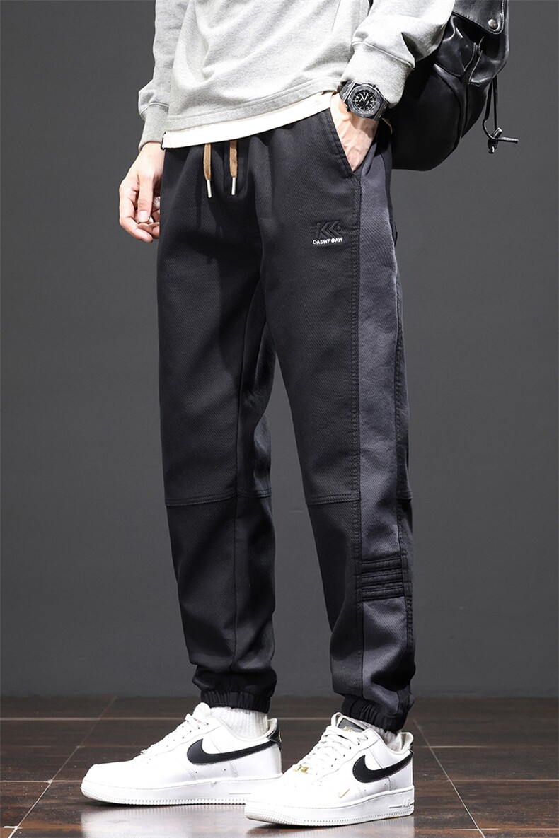 宽松束脚裤加绒加厚男生潮牌工装裤秋冬款休闲裤M616-P40/加绒P50,男装工装外套,星座509