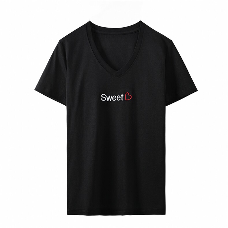 刺绣SWEET工艺小众个性舒适棉T,女装T恤,元素羊绒