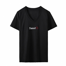 刺绣SWEET工艺小众个性舒适棉T，女装T恤，元素羊绒