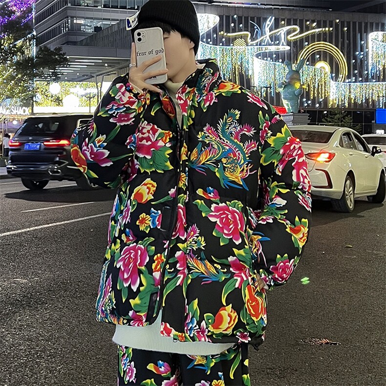 Y99男女休闲花衣服外套冬季保暖防寒面包衣服风大码汉服土潮,男装棉衣,星座115A(原星座507）
