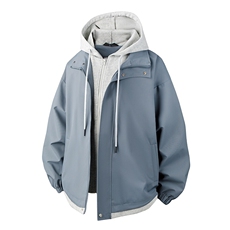 秋季现货假两件夹克男三防二开冲锋衣外套DSA157B-JK763-P68，男装夹克，电商A157B