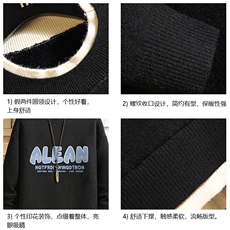 控78假两件毛衣男大码加绒针织衫男毛线衣M80291-P55加绒P70，男装针织衫/毛衣，电商A040A