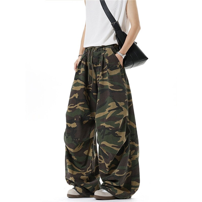 2025秋冬新款男美式迷彩伞兵工装裤女宽松阔腿裤嘻哈街舞休闲裤子,男装工装外套,星座715-4