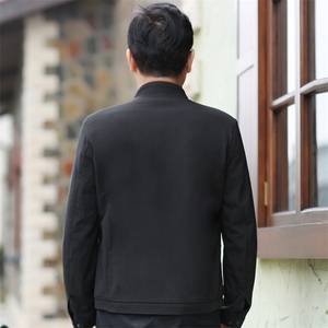6010/ 爸爸立领外套中年男装夹克薄款立领老年人茄克父亲外套图片