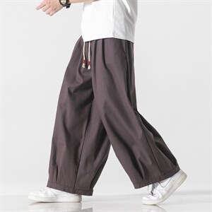 夏季 大码日系风棉麻裤休闲直筒哈伦阔裤港风情侣 K181/P70图片