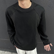 长袖T恤男美式重磅cleanfit卫衣拼接解构休闲上衣25XW99600特批18，男装T恤，电商A042