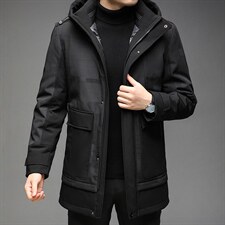 新款羽绒服男连帽冬季中年男士保暖休闲90白鸭绒外套DS2283-P330,男装羽绒服,电商B212（原钱塘6029）