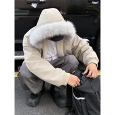 XZ514-2-25106-P70大理石座山雕连帽绒毛刺绣外套冬季棉服夹克，男装夹克，星座514-2(原B239)