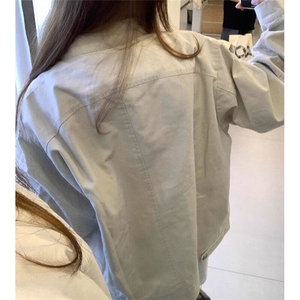 水洗牛仔外套女春秋季款美式复古立领工装夹克 JK7710图片
