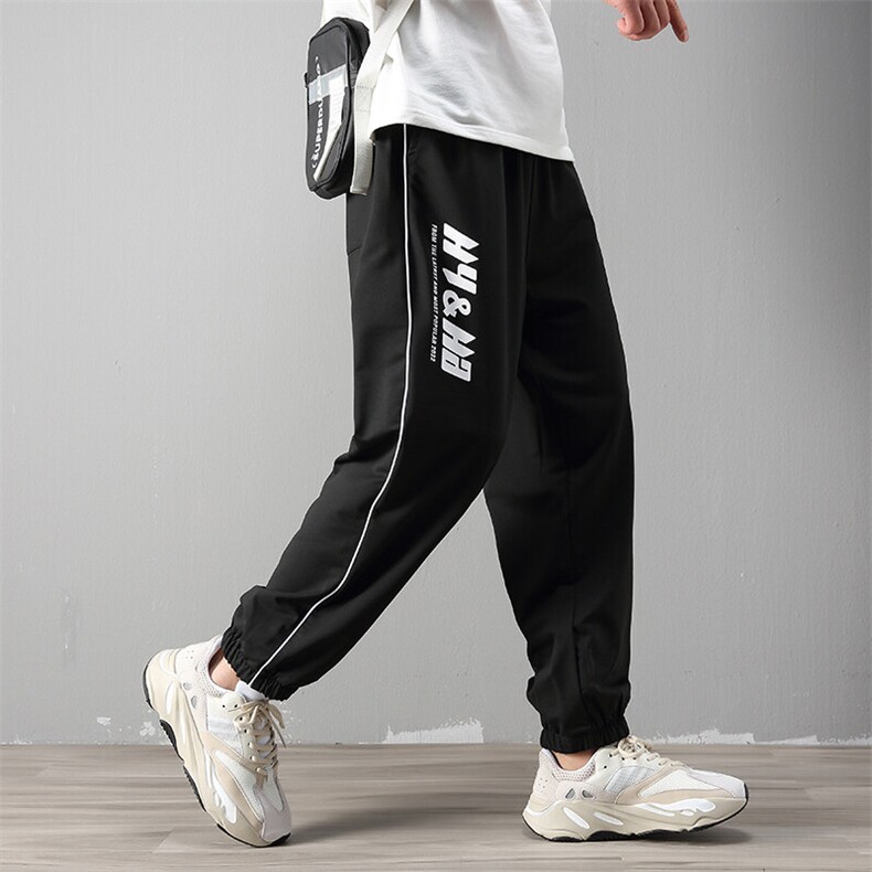 24春秋季新款潮牌宽松束脚卫裤纯色束脚运动长裤A168-NSK43-TP30，男装休闲裤，电商A168