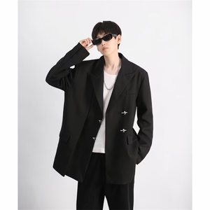暗黑小众ins金属纽扣设计垫肩西服外套 带垫肩 WF71 P75图片