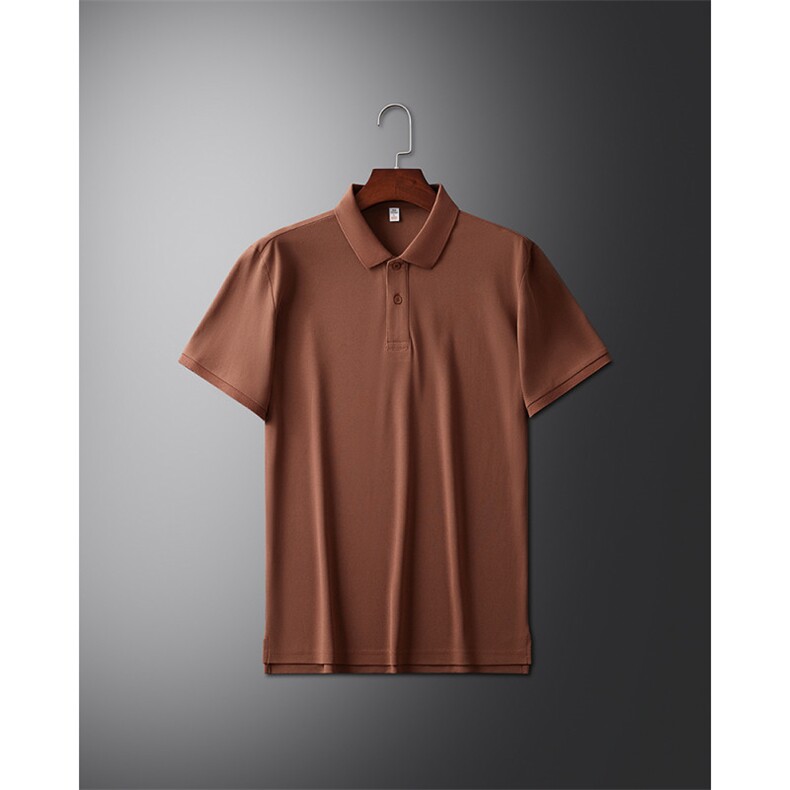 夏季短袖T恤男中年人夏装上衣纯色休闲宽松薄款时尚翻领Polo衫，男装Polo衫，电商B212（原钱塘6029）