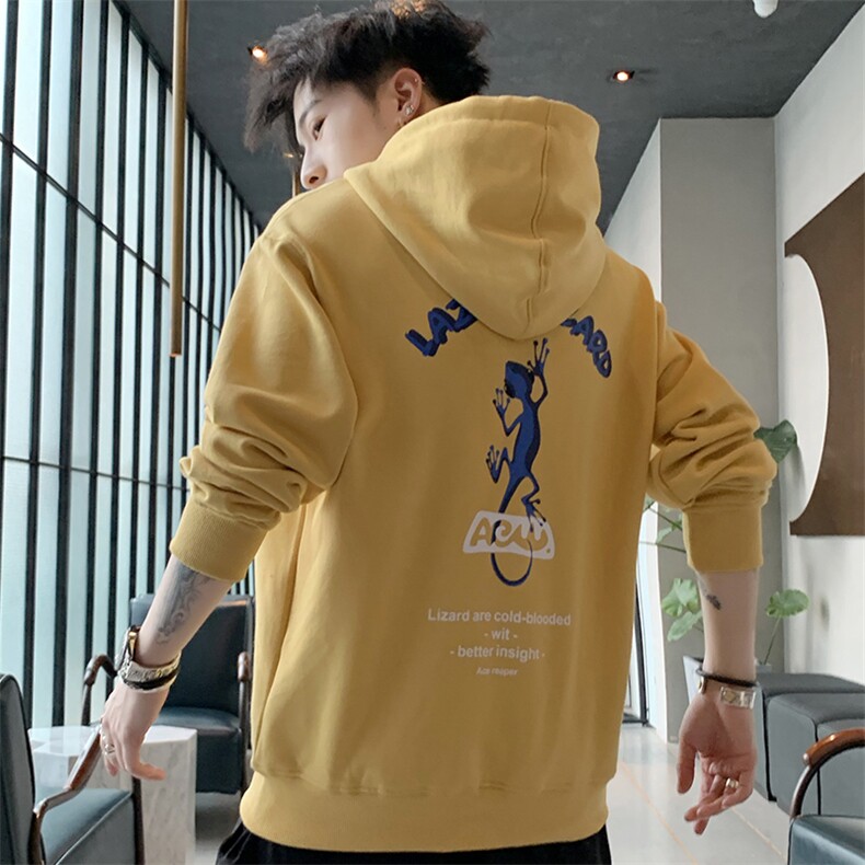 【】A003-HW3097-P55春装新款蜥蜴印花连帽卫衣家乐,男装卫衣,电商A003