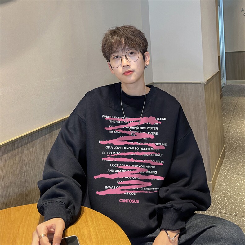 ！圆领卫衣男装港风长袖t恤男外套男WY523-特P23,男装T恤,电商B371
