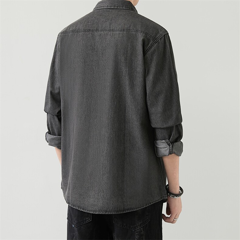 秋季流行男士牛仔衬衣时尚休闲长袖衬衫外套XZ310B-3-CY8003-P50,男装衬衫,星座310B-3