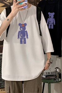 Q11242-P30 春夏季七分袖t恤男大码五分袖男短袖中袖图片