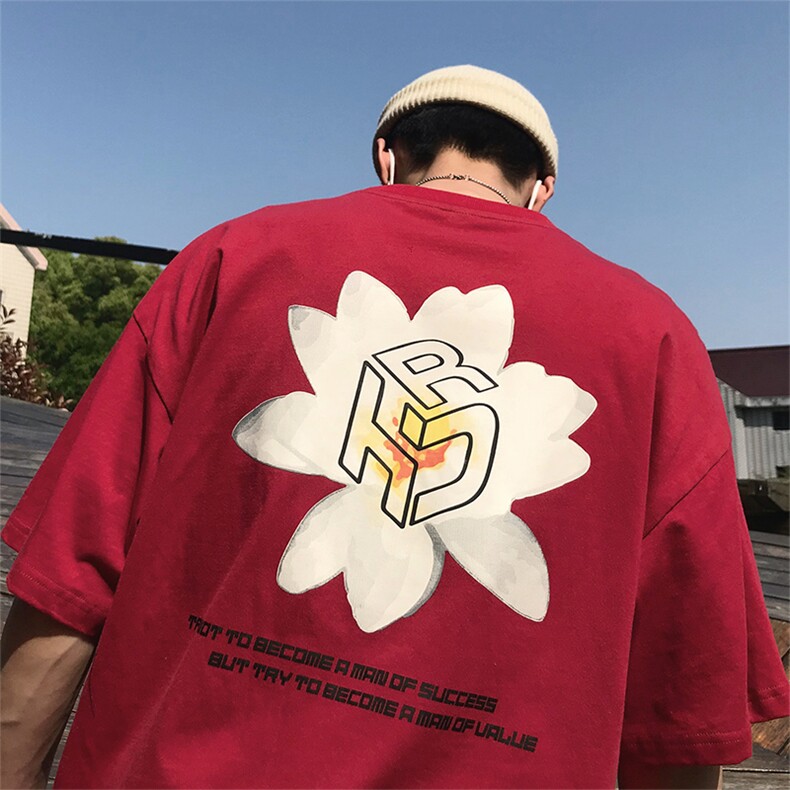 【】A003-HT1187-P25夏装新款花朵印花短袖T恤几物,男装T恤,电商A003
