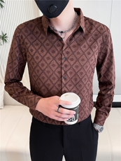 301A-1/H512/P58秋季新款男士纯色长袖衬衫男韩版修身痞帅上衣，男装衬衫，星座301A-1