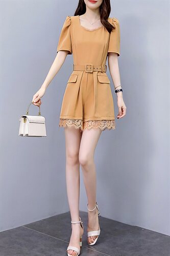 连体裤宽松柔软舒适宽松短裤2022年夏季时尚,女装休闲裤,时尚俏佳人