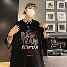 灌篮高手动漫重磅宽松印花情侣短袖大码T恤衫男D300P28控39，男装T恤，电商A335-1（原A458）