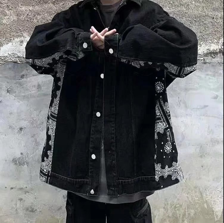 牛仔外套男宽松夹克新款韩版潮流网红褂子潮牌 218-8 JKB42 P58图片