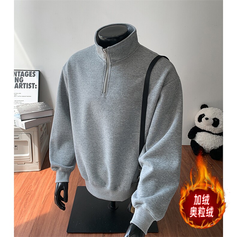 品质加绒奥粒绒重磅boxy500克短宽套头圆领男 RH5320JR-P52图片