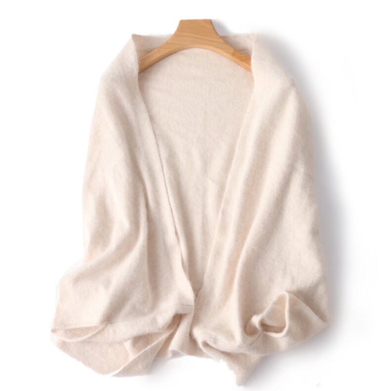新款羊毛大披肩女保暖加厚外搭针织围脖搭肩，披肩，九月九羊绒