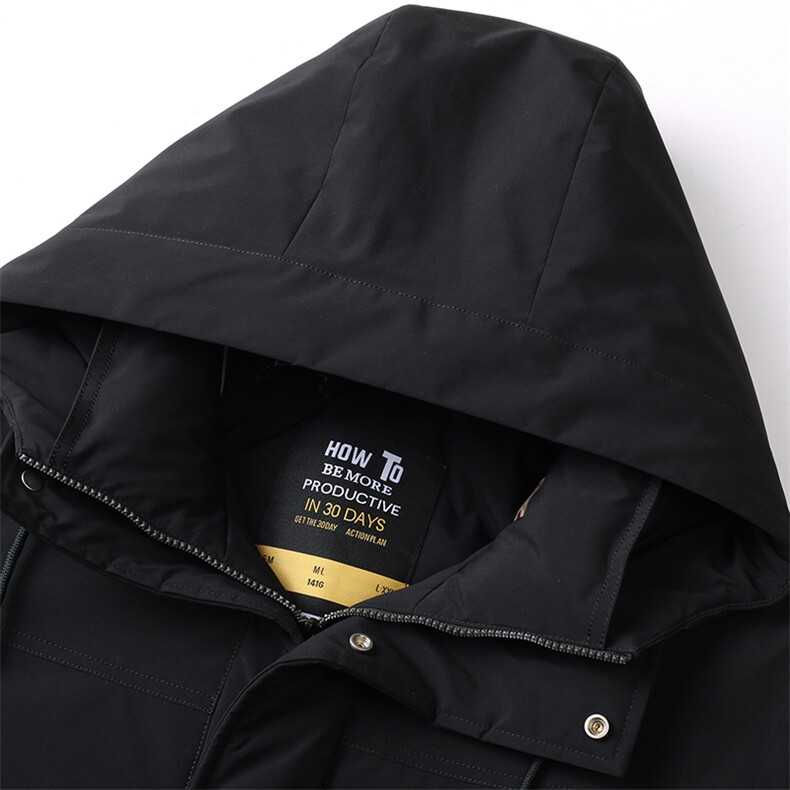 冬季新款连帽羽绒服男商务休闲白鸭绒外套新款中年加厚保暖爸爸装,男装羽绒服,电商B212（原钱塘6029）
