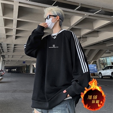 抖音得物供货提供视频秋冬重磅美式宽松织带圆领卫衣0311，男装卫衣，电商A486