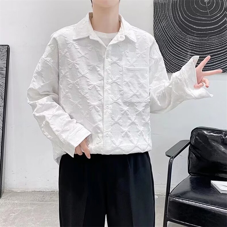 长袖衬衫男港风日系韩版潮流帅气衬衣CK151P38,男装衬衫,星座1116-2