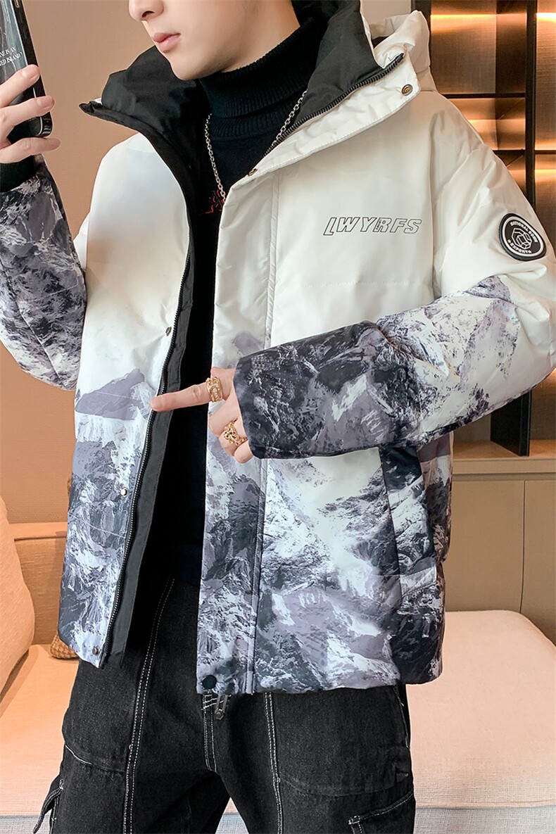 现货外贸侧飞图立领光板团体服班服宽松韩版情侣学生外套羽绒服,男装羽绒服,星座301D-5(原星座1415）