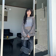 针织镂空防晒衣女薄款宽松设计感小众别致独特垂感长袖罩衫上衣，男装针织衫/毛衣，星座1210-1