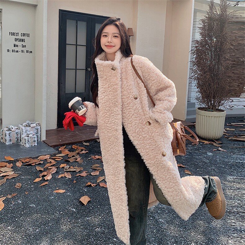 新款现货！冬装环保皮草中长款皮毛一体2C133-8822-P265-K398，女装毛呢外套，2C133