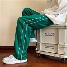 美式秋季直筒宽松百搭编织抽绳卫裤男生垂感阔腿拖地裤K4510-P30，男装休闲裤，星座512-2
