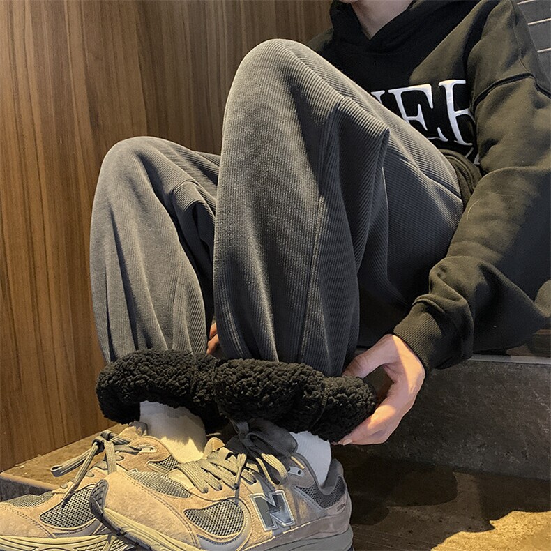 灯芯绒羊羔绒束脚休闲裤M~5XLXZ604-KG54-P65控78,男装休闲裤,星座604