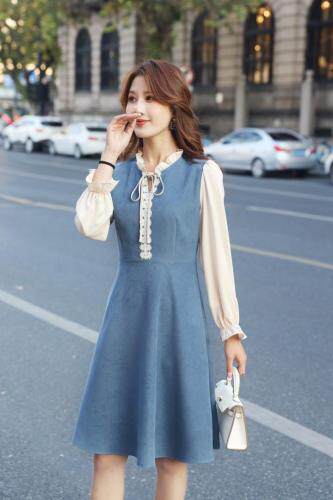 春装连衣裙,女装连衣裙,水锦红