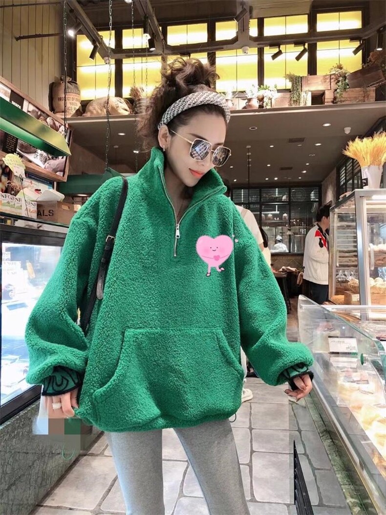 颗粒绒加厚卫衣，女装卫衣/绒衫，一杭