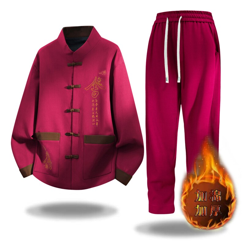 2025风刺绣加棉加厚套装，男装休闲套装，星座1206-2（原A206-2）