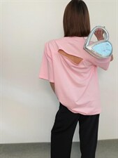 后背破洞垫肩T恤，女装T恤，YSQ Boomboom