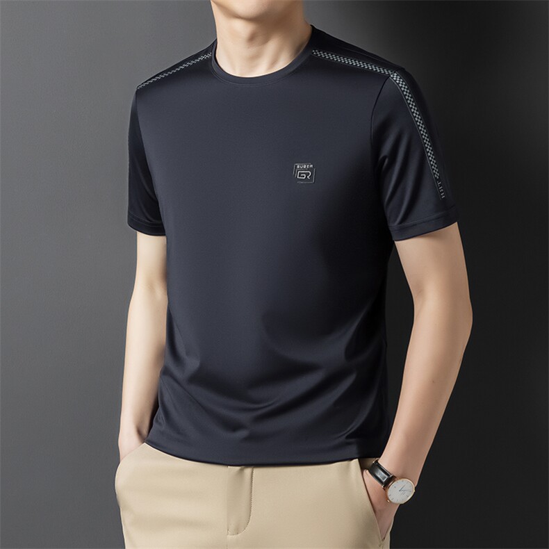 BSS528男士2023年夏季新款百搭T恤男短袖商务休闲体恤男装P50,男装T恤,电商B360