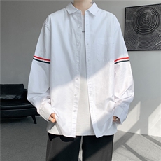 纯棉高品质TB袖子织带牛津纺全棉情侣装长袖衬衣棉CS014，男装衬衫，电商A426-1(原A430-1)