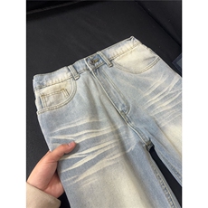 B221美式ins高街暗黑重工艺修身微喇牛仔裤LK26622-特P45控78，男装牛仔裤，电商B221