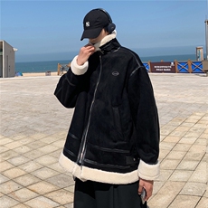 港风麂皮绒皮毛一体羊羔毛棉衣男夹克潮棉衣男YG7538P145控188，男装棉衣，星座226-1