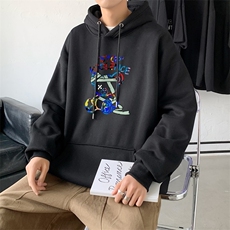 L2613P48秋装2023新款潮趣印花学生潮流男女情侣连帽卫衣，男装卫衣，星座510A-1