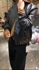 2021秋季新款棒球领黑色皮夹克短款外套潮女装，其它，L·H·X