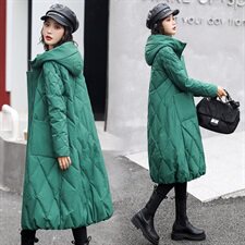 棉衣女2021年新款冬季中长款过膝韩版宽松面包服羽绒棉服，女装棉衣/棉服，海爱依仁