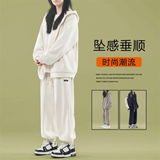 重磅条绒款垂顺休闲时尚百搭宽松套装SJT871特批176加绒特批206，男装休闲套装，星座718