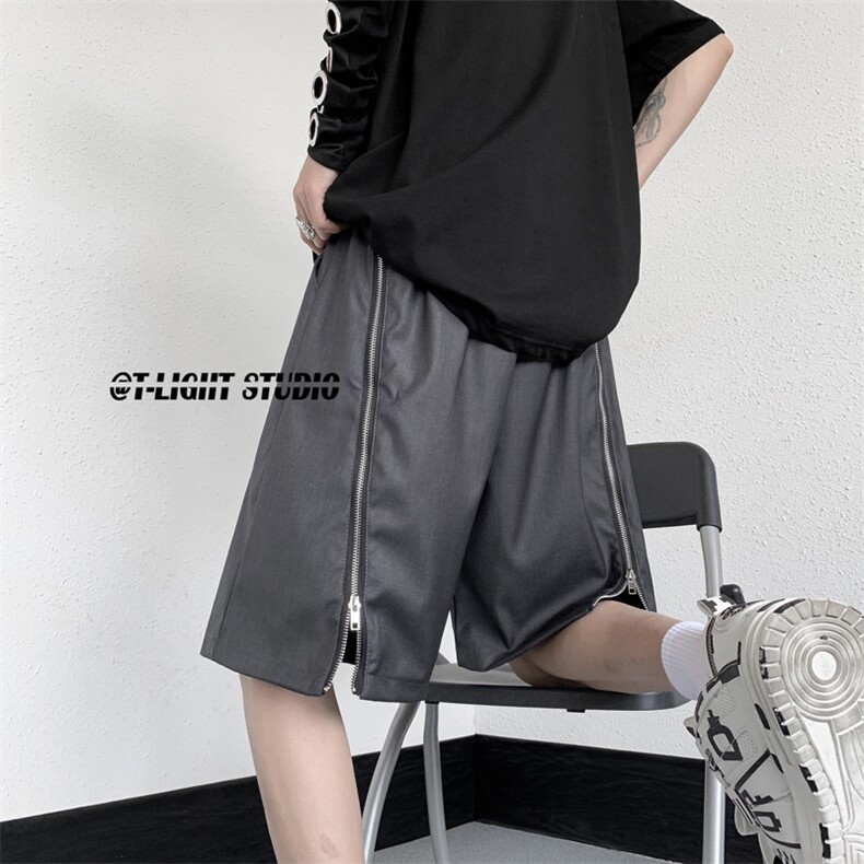 五分裤男拉链韩版潮流痞子帅气2024夏季新款ins宽松短裤K3686-P35,男装休闲裤,星座412-2