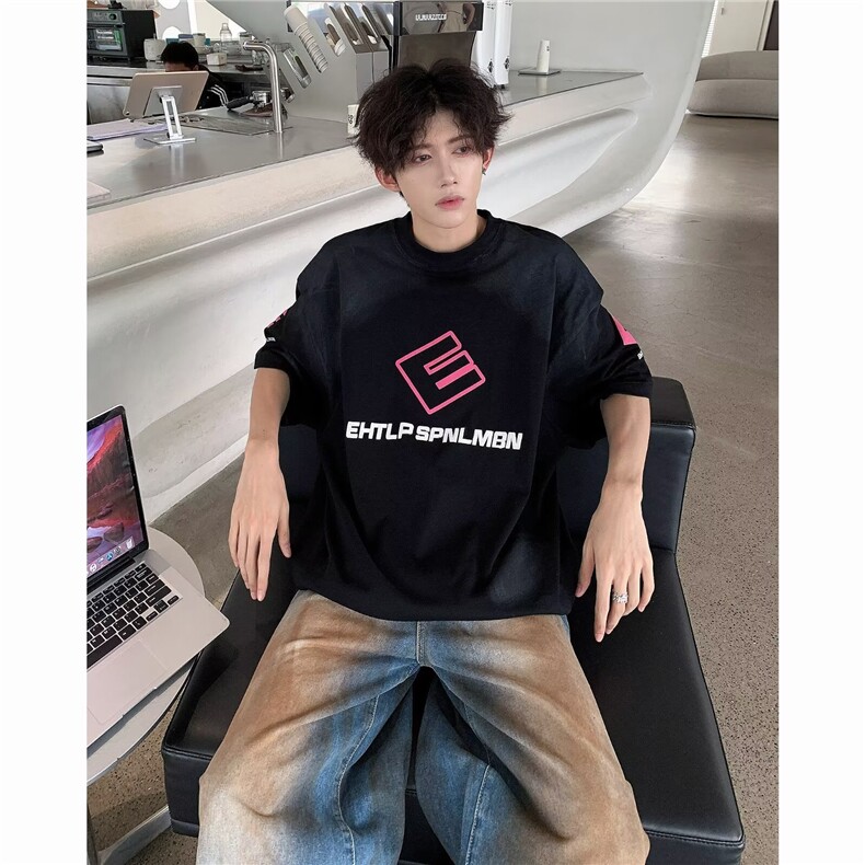 纯棉印花男休闲圆领短袖T恤T5053P33,男装T恤,星座1116-2