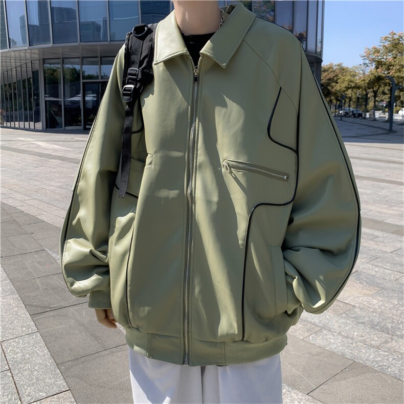 2023新款美式复古黑色机车皮衣夹克男秋冬季外套潮流W6205-P65,男装皮衣,星座512-3